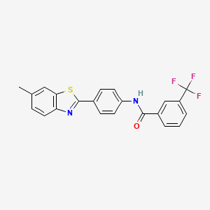 molecular formula C22H15F3N2OS B2470637 N-[4-(6-甲基-1,3-苯并噻唑-2-基)苯基]-3-(三氟甲基)苯甲酰胺 CAS No. 330189-74-7