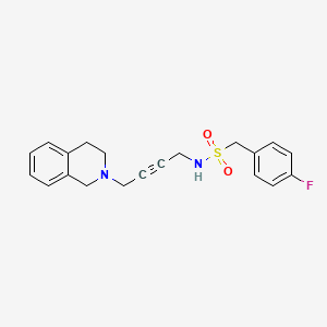 molecular formula C20H21FN2O2S B2470641 N-(4-(3,4-dihydroisoquinolin-2(1H)-yl)but-2-yn-1-yl)-1-(4-fluorophenyl)methanesulfonamide CAS No. 1351609-91-0