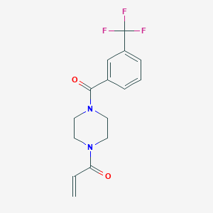 molecular formula C15H15F3N2O2 B2470647 1-[4-[3-(Trifluoromethyl)benzoyl]piperazin-1-yl]prop-2-en-1-one CAS No. 2361711-96-6