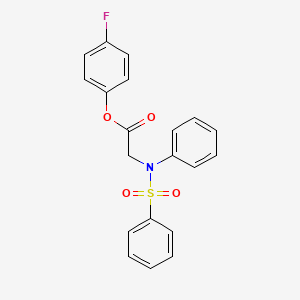 molecular formula C20H16FNO4S B2470648 4-氟苯基 2-[(苯磺酰基)苯胺基]乙酸酯 CAS No. 478050-06-5