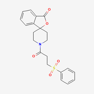 1'-(3-(phenylsulfonyl)propanoyl)-3H-spiro[isobenzofuran-1,4'-piperidin]-3-one