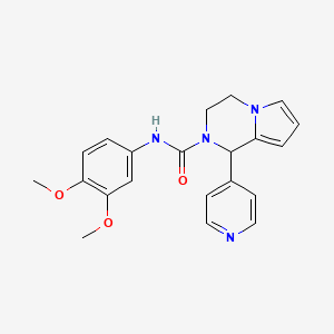 molecular formula C21H22N4O3 B2470653 N-(3,4-二甲氧基苯基)-1-(吡啶-4-基)-3,4-二氢吡咯并[1,2-a]吡嗪-2(1H)-羧酰胺 CAS No. 900003-40-9