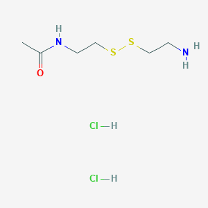 molecular formula C6H16Cl2N2OS2 B2470656 N-[2-(2-Aminoethyldisulfanyl)ethyl]acetamide;dihydrochloride CAS No. 2377036-32-1