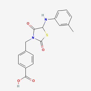 molecular formula C18H16N2O4S B2470657 4-((2,4-Dioxo-5-(m-tolylamino)thiazolidin-3-yl)methyl)benzoic acid CAS No. 1008004-77-0