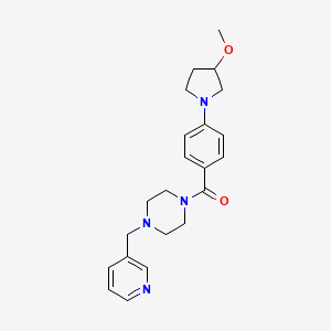 molecular formula C22H28N4O2 B2470660 (4-(3-Methoxypyrrolidin-1-yl)phenyl)(4-(pyridin-3-ylmethyl)piperazin-1-yl)methanone CAS No. 2034305-81-0