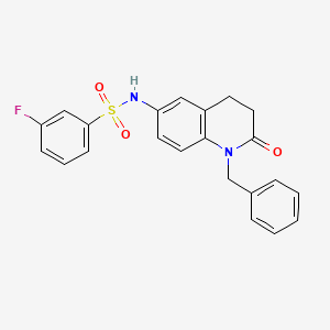 molecular formula C22H19FN2O3S B2470664 N-(1-benzyl-2-oxo-1,2,3,4-tetrahydroquinolin-6-yl)-3-fluorobenzenesulfonamide CAS No. 946270-33-3