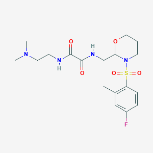 N1-(2-(dimethylamino)ethyl)-N2-((3-((4-fluoro-2-methylphenyl)sulfonyl)-1,3-oxazinan-2-yl)methyl)oxalamide