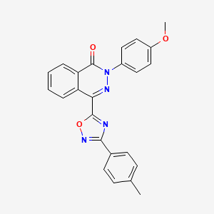 molecular formula C24H18N4O3 B2470680 2-(4-methoxyphenyl)-4-[3-(4-methylphenyl)-1,2,4-oxadiazol-5-yl]phthalazin-1(2H)-one CAS No. 1291868-97-7