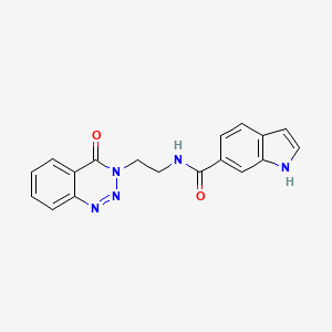 molecular formula C18H15N5O2 B2470683 N-(2-(4-oxobenzo[d][1,2,3]triazin-3(4H)-yl)ethyl)-1H-indole-6-carboxamide CAS No. 2034332-06-2