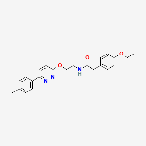 molecular formula C23H25N3O3 B2470693 2-(4-ethoxyphenyl)-N-(2-{[6-(4-methylphenyl)pyridazin-3-yl]oxy}ethyl)acetamide CAS No. 1005296-41-2