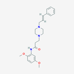 N-(2,5-dimethoxyphenyl)-3-{4-[(2E)-3-phenyl-2-propenyl]-1-piperazinyl}propanamide