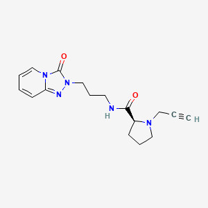 molecular formula C17H21N5O2 B2470705 (2S)-N-(3-{3-oxo-2H,3H-[1,2,4]triazolo[4,3-a]pyridin-2-yl}propyl)-1-(prop-2-yn-1-yl)pyrrolidine-2-carboxamide CAS No. 1280840-37-0