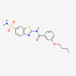 3-butoxy-N-(6-sulfamoyl-1,3-benzothiazol-2-yl)benzamide