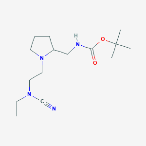 molecular formula C15H28N4O2 B2470707 Tert-butyl N-[[1-[2-[cyano(ethyl)amino]ethyl]pyrrolidin-2-yl]methyl]carbamate CAS No. 2188782-28-5