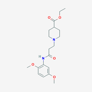 molecular formula C19H28N2O5 B247071 Ethyl 1-{3-[(2,5-dimethoxyphenyl)amino]-3-oxopropyl}piperidine-4-carboxylate 