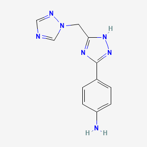 molecular formula C11H11N7 B2470723 4-[3-(1H-1,2,4-triazol-1-ylmethyl)-1H-1,2,4-triazol-5-yl]aniline CAS No. 1092289-57-0