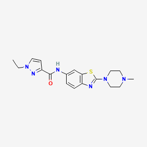 molecular formula C18H22N6OS B2470724 1-ethyl-N-(2-(4-methylpiperazin-1-yl)benzo[d]thiazol-6-yl)-1H-pyrazole-3-carboxamide CAS No. 1170982-20-3