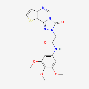 molecular formula C18H17N5O5S B2470728 2-(3-オキソチエノ[2,3-e][1,2,4]トリアゾロ[4,3-c]ピリミジン-2(3H)-イル)-N-(3,4,5-トリメトキシフェニル)アセトアミド CAS No. 1019180-26-7