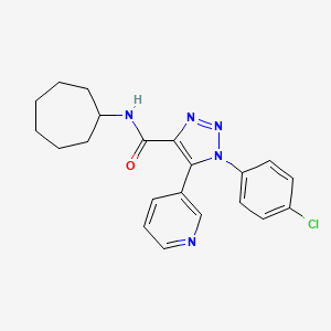 molecular formula C21H22ClN5O B2470730 1-(4-chlorophenyl)-N-cycloheptyl-5-(pyridin-3-yl)-1H-1,2,3-triazole-4-carboxamide CAS No. 1326881-28-0