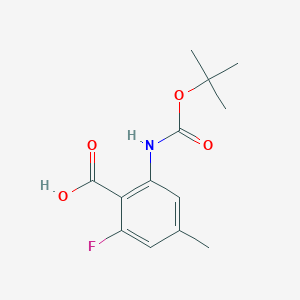 molecular formula C13H16FNO4 B2470737 2-Fluoro-4-methyl-6-[(2-methylpropan-2-yl)oxycarbonylamino]benzoic acid CAS No. 2248346-86-1