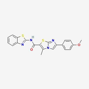 molecular formula C21H16N4O2S2 B2470742 N-(苯并[d]噻唑-2-基)-6-(4-甲氧基苯基)-3-甲基咪唑并[2,1-b]噻唑-2-甲酰胺 CAS No. 852135-13-8