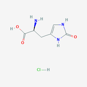 molecular formula C6H10ClN3O3 B2470745 (2S)-2-氨基-3-(2-氧代-1,3-二氢咪唑-4-基)丙酸;盐酸盐 CAS No. 2580100-34-9