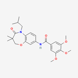 N-(5-isobutyl-3,3-dimethyl-4-oxo-2,3,4,5-tetrahydrobenzo[b][1,4]oxazepin-8-yl)-3,4,5-trimethoxybenzamide