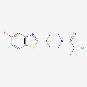 molecular formula C15H16ClFN2OS B2470751 2-Chloro-1-[4-(5-fluoro-1,3-benzothiazol-2-yl)piperidin-1-yl]propan-1-one CAS No. 2411198-65-5