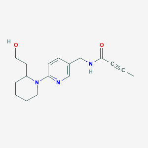 molecular formula C17H23N3O2 B2470752 N-[[6-[2-(2-羟乙基)哌啶-1-基]吡啶-3-基]甲基]丁-2-炔酰胺 CAS No. 2411284-86-9