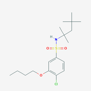 molecular formula C18H30ClNO3S B2470753 3-Butoxy-4-chloro-N-(2,4,4-trimethylpentan-2-yl)benzenesulfonamide CAS No. 2380186-62-7