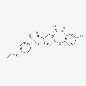 molecular formula C21H17ClN2O5S B2470759 N-(8-chloro-11-oxo-10,11-dihydrodibenzo[b,f][1,4]oxazepin-2-yl)-4-ethoxybenzenesulfonamide CAS No. 922094-26-6