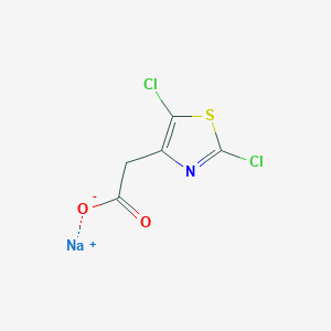 molecular formula C5H2Cl2NNaO2S B2470760 Sodium;2-(2,5-dichloro-1,3-thiazol-4-yl)acetate CAS No. 2490426-33-8
