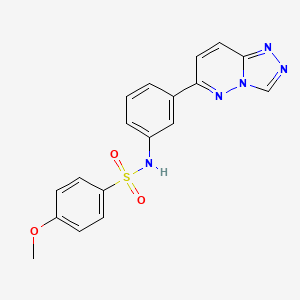 molecular formula C18H15N5O3S B2470766 4-methoxy-N-[3-([1,2,4]triazolo[4,3-b]pyridazin-6-yl)phenyl]benzenesulfonamide CAS No. 894068-84-9