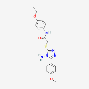 molecular formula C19H21N5O3S B2470775 2-((4-amino-5-(4-methoxyphenyl)-4H-1,2,4-triazol-3-yl)thio)-N-(4-ethoxyphenyl)acetamide CAS No. 573934-95-9