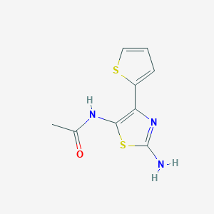 molecular formula C9H9N3OS2 B2470781 N-[2-氨基-4-(噻吩-2-基)-1,3-噻唑-5-基]乙酰胺 CAS No. 518350-11-3