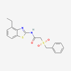 molecular formula C18H18N2O3S2 B2470788 2-(benzylsulfonyl)-N-(4-ethylbenzo[d]thiazol-2-yl)acetamide CAS No. 923388-61-8