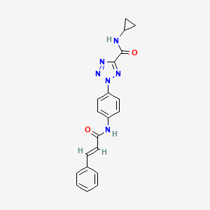 molecular formula C20H18N6O2 B2470789 (E)-2-(4-cinnamamidophenyl)-N-cyclopropyl-2H-tetrazole-5-carboxamide CAS No. 1396892-47-9