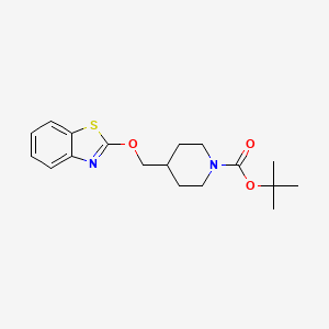 molecular formula C18H24N2O3S B2470791 tert-Butyl 4-((benzo[d]thiazol-2-yloxy)methyl)piperidine-1-carboxylate CAS No. 1420980-27-3