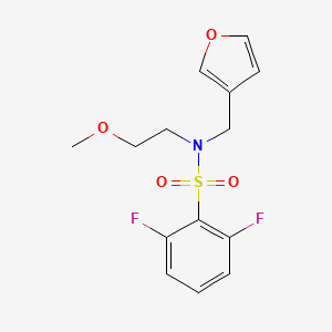 molecular formula C14H15F2NO4S B2470795 2,6-difluoro-N-(furan-3-ylmethyl)-N-(2-methoxyethyl)benzenesulfonamide CAS No. 1421445-08-0