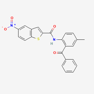 molecular formula C23H16N2O4S B2470799 N-(2-benzoyl-4-methylphenyl)-5-nitro-1-benzothiophene-2-carboxamide CAS No. 361478-62-8