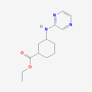 molecular formula C13H19N3O2 B2470801 Ethyl 3-(pyrazin-2-ylamino)cyclohexane-1-carboxylate CAS No. 2248346-25-8