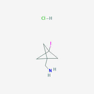 molecular formula C6H11ClIN B2470806 (3-碘-1-双环[1.1.1]戊烷基)甲胺;盐酸盐 CAS No. 2418673-39-7