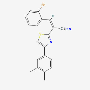 molecular formula C20H15BrN2S B2470809 （Z）-3-(2-溴苯基)-2-(4-(3,4-二甲苯基)噻唑-2-基)丙烯腈 CAS No. 476670-19-6