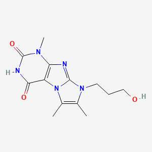 molecular formula C13H17N5O3 B2470813 8-(3-羟基丙基)-1,6,7-三甲基-1H-咪唑并[2,1-f]嘌呤-2,4(3H,8H)-二酮 CAS No. 879476-64-9