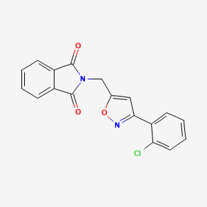 molecular formula C18H11ClN2O3 B2470826 2-{[3-(2-chlorophenyl)-5-isoxazolyl]methyl}-1H-isoindole-1,3(2H)-dione CAS No. 551921-28-9