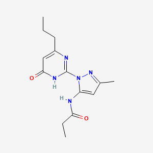 N-(3-methyl-1-(6-oxo-4-propyl-1,6-dihydropyrimidin-2-yl)-1H-pyrazol-5-yl)propionamide