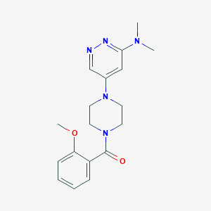 molecular formula C18H23N5O2 B2470829 (4-(6-(Dimethylamino)pyridazin-4-yl)piperazin-1-yl)(2-methoxyphenyl)methanone CAS No. 2034574-20-2