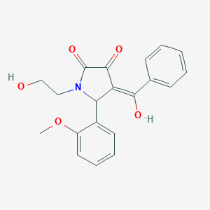 molecular formula C20H19NO5 B247084 (4E)-1-(2-hydroxyethyl)-4-[hydroxy(phenyl)methylidene]-5-(2-methoxyphenyl)pyrrolidine-2,3-dione 