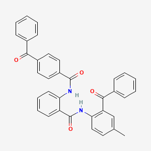 molecular formula C35H26N2O4 B2470843 2-(4-Benzoylbenzamido)-N-(2-benzoyl-p-tolyl)benzamide CAS No. 303099-41-4