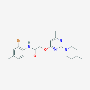 molecular formula C20H25BrN4O2 B2470846 N-(2-溴-4-甲基苯基)-2-{[6-甲基-2-(4-甲基哌啶-1-基)嘧啶-4-基]氧基}乙酰胺 CAS No. 1226456-32-1